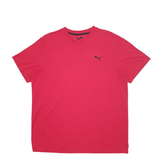 Mens Red Puma Short Sleeve T Shirt