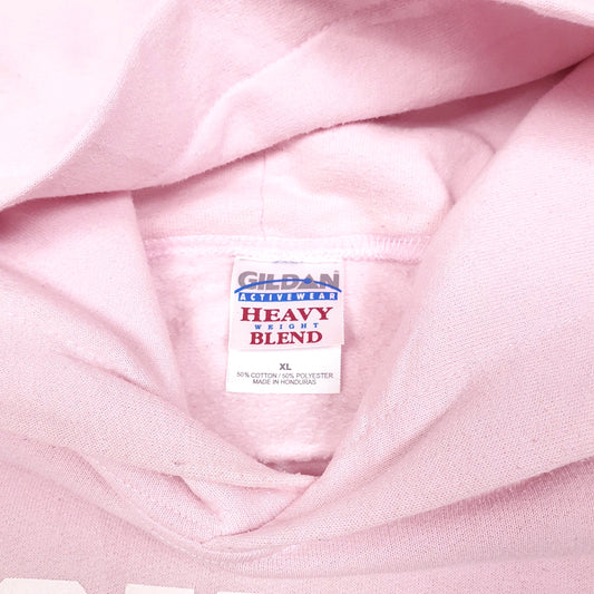 Mens Pink Gildan Michigan USA Spellout Hoodie Jumper