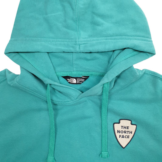 Mens Green The North Face Backprint Hoodie Jumper