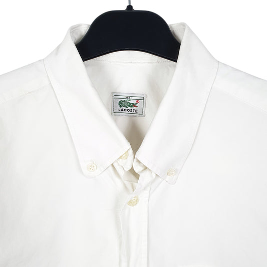 Mens White Lacoste Short Sleeve Shirt