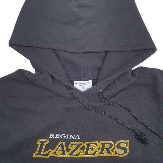 Mens Black Champion Regina Lazers Spellout Hoodie Jumper