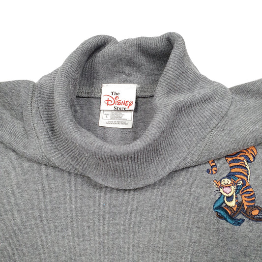 Womens Grey Disney Knit Store Tiger Tig Winter Turtleneck Jumper