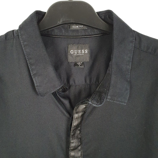 Mens Black Guess Long Sleeve Shirt