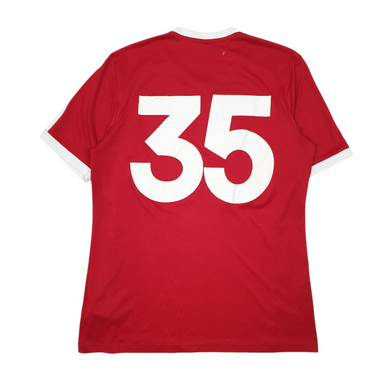 Mens Red Adidas Screaming Vikings Soccer Team Climalite Short Sleeve T Shirt