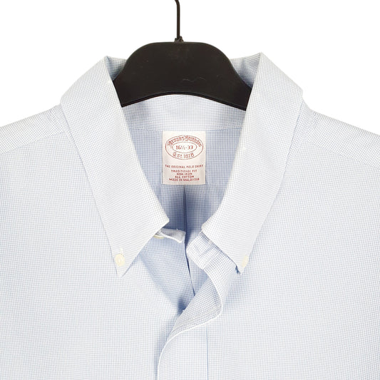 Mens Blue Brooks Brothers Houndstooth Long Sleeve Shirt