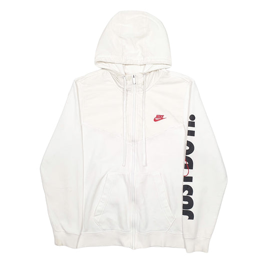 Mens White Nike Full Zip Jumper