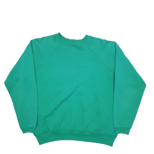 Womens Green Hanes Crewneck Jumper