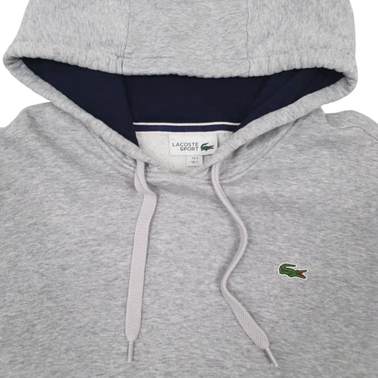 Mens Grey Lacoste Sport Hoodie Jumper