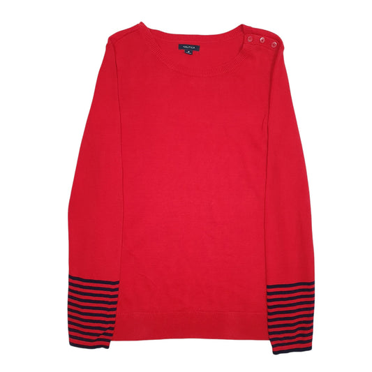 Womens Red Nautica Crewneck Jumper