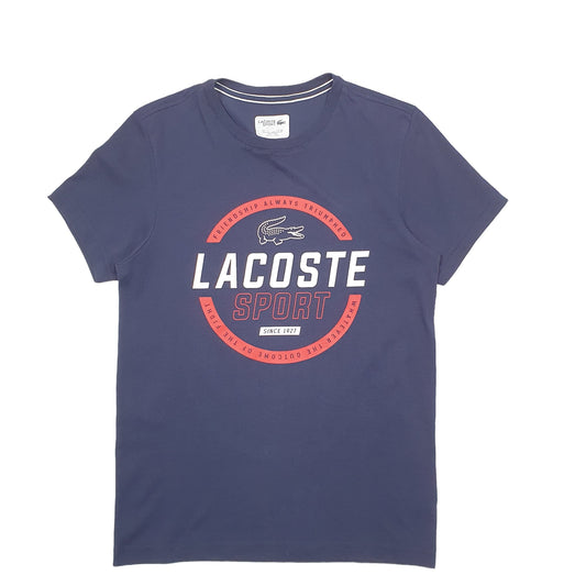 Mens Navy Lacoste Short Sleeve T Shirt