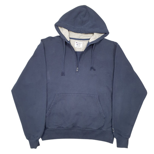 Mens Navy Champion Quarter Zip Hoodie Jumper