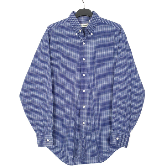 Mens Navy L.L.Bean Vintage 1990s Long Sleeve Shirt