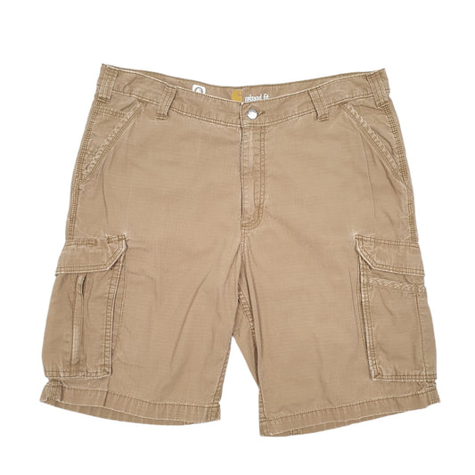 Mens Tan Carhartt Workwear Ripstop Relaxed Force Combat Cargo Shorts