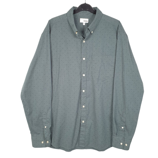 Mens Green Sonoma Polka Dot Long Sleeve Shirt