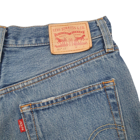 Womens Blue Levis 501 Jorts Hot Pants Denim Shorts
