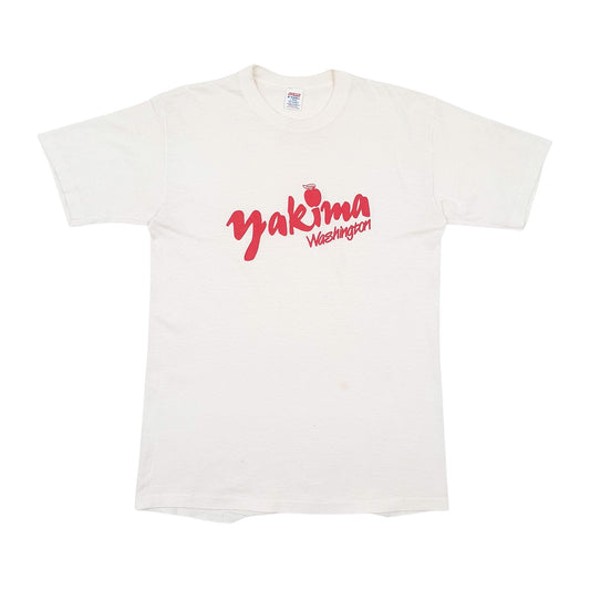 Mens White Jerzees Single Stitch Vintage 90s Short Sleeve T Shirt