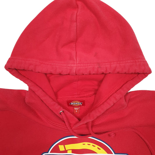 Mens Red Dickies Spellout Hoodie Jumper