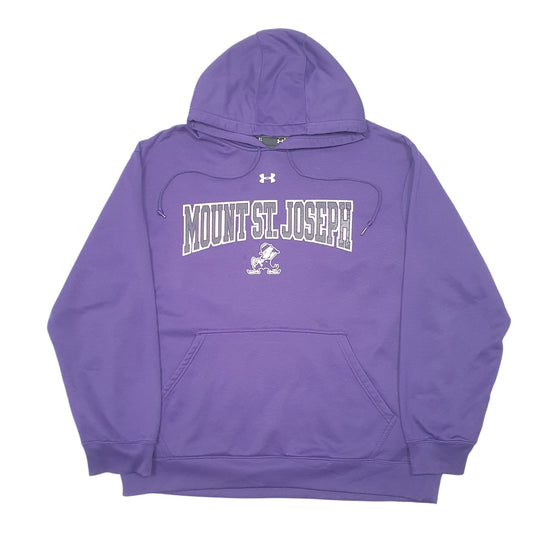 Mens Purple Under Armour Active Mount St Joseph Loose Workout Hoodie Jumper