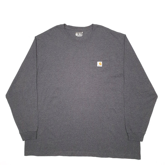 Mens Grey Carhartt Long Sleeve T Shirt