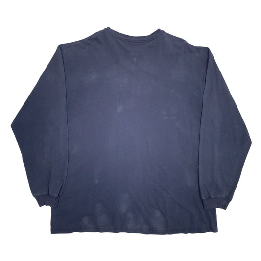 Mens Navy Carhartt Henley Long Sleeve T Shirt