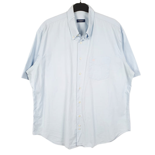 Mens Blue Burberry Short Sleeve Shirt