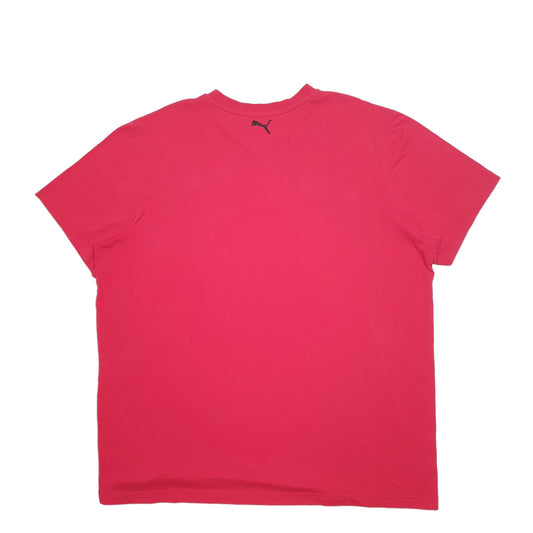 Mens Red Puma Short Sleeve T Shirt