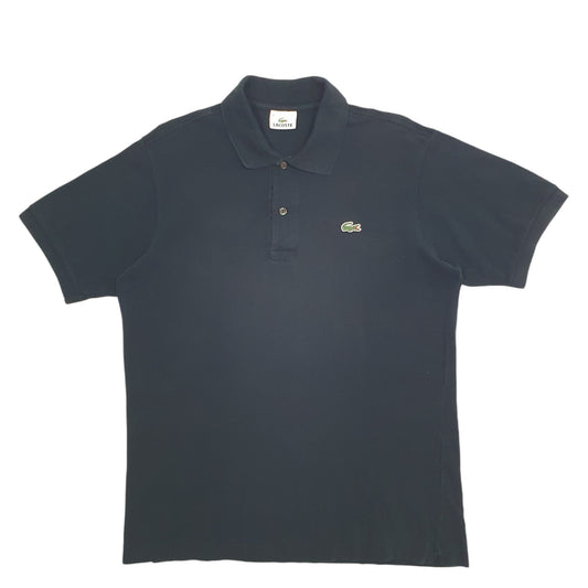 Mens Black Lacoste Short Sleeve Polo Shirt