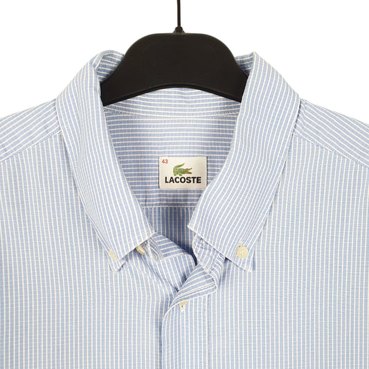 Mens Blue Lacoste Short Sleeve Shirt