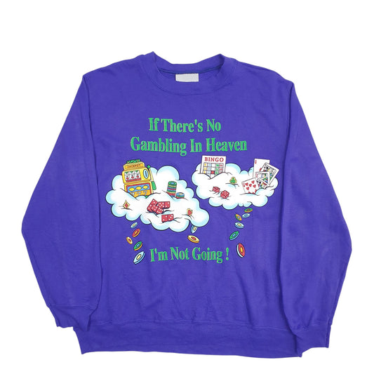 Womens Purple Blair Gambling Comedy Spellout Crewneck Jumper
