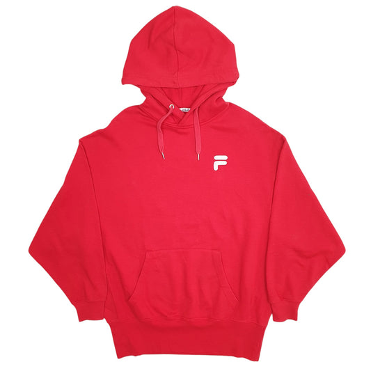 Mens Red Fila Hoodie Jumper