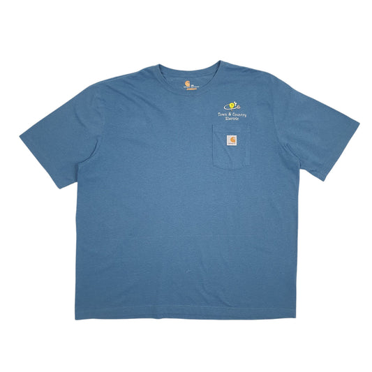 Mens Blue Carhartt Original Fit Short Sleeve T Shirt