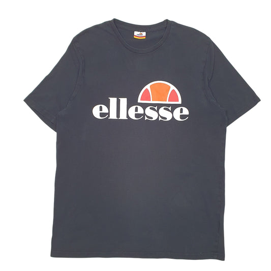 Mens Black Ellesse Spellout Short Sleeve T Shirt