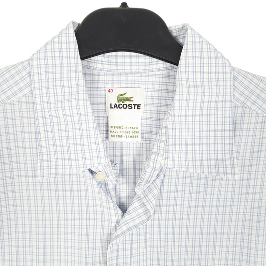 Mens White Lacoste Short Sleeve Shirt