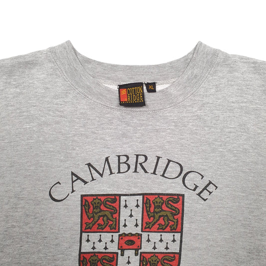 Mens Grey Cotton Ridge Cambridge University Crewneck Jumper