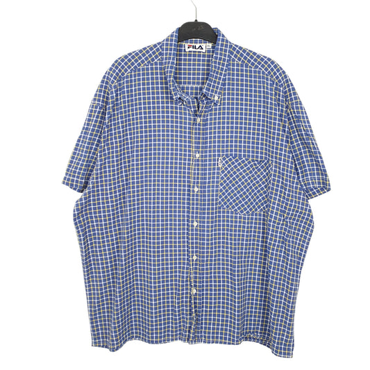 Mens Blue Fila Short Sleeve Shirt