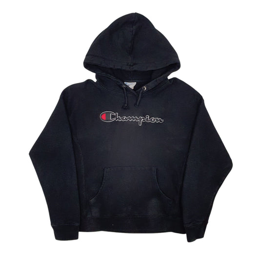 Womens Black Champion Reverse Weave Spellout Hoodie Jumper