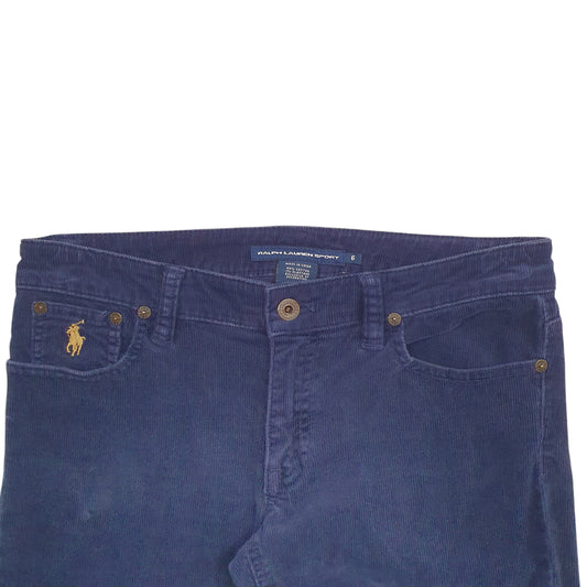 Womens Navy Ralph Lauren Corduroy Trousers