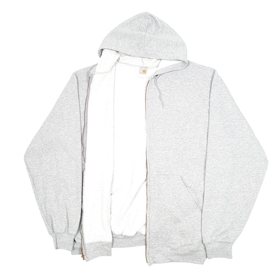 Mens Grey Carhartt Workwear Hoodie K122 Tall Full Zip Jumper