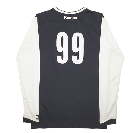 Mens Black Kempa Active Handball Long Sleeve T Shirt