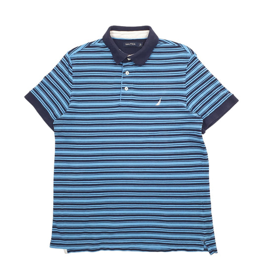 Mens Blue Nautica Short Sleeve Polo Shirt