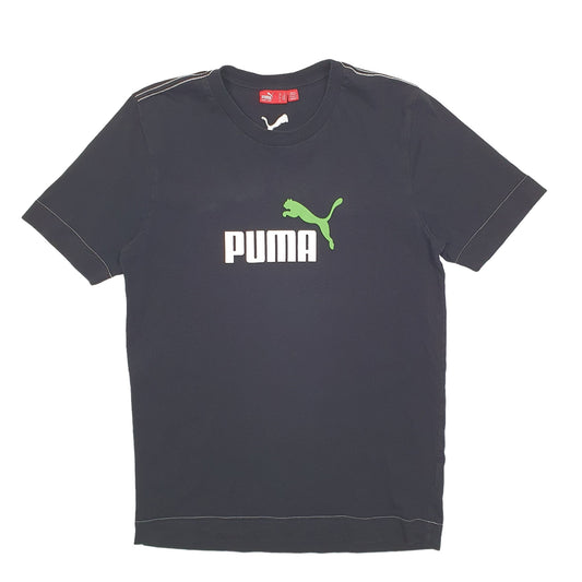 Mens Black Puma Spellout Short Sleeve T Shirt