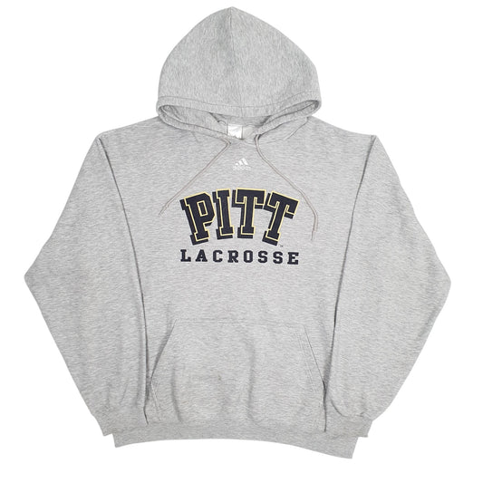 Mens Grey Adidas Pitt Lacrosse Hoodie Jumper