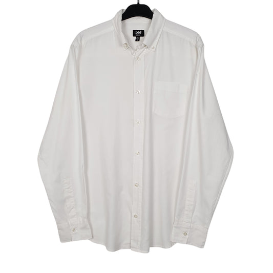 Mens White Lee Long Sleeve Shirt