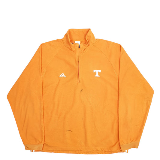 Mens Orange Adidas Quarter Zip Jumper