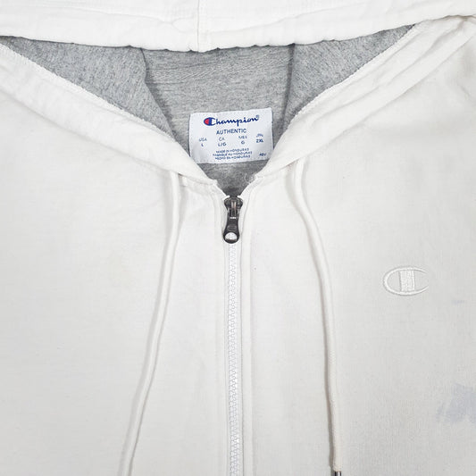 Mens White Champion Full Zip Jumper