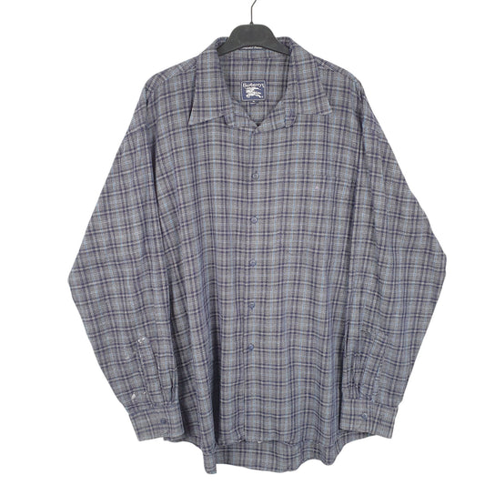 Mens Navy Burberry Made In USA Long Sleeve Shirt