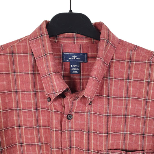 Mens Red Dockers Long Sleeve Shirt