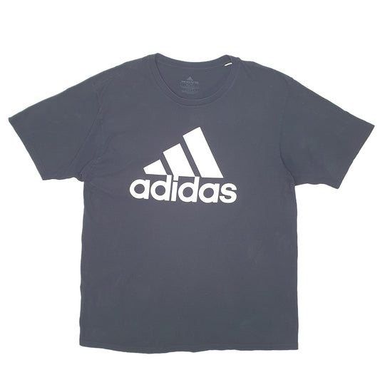 Mens Black Adidas Spellout Logo Short Sleeve T Shirt