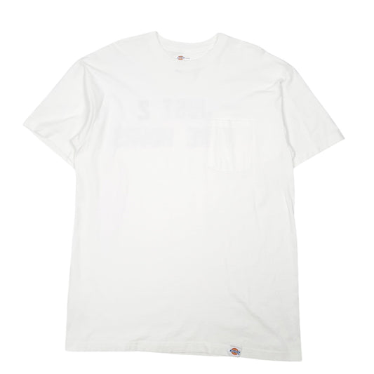 Mens White Dickies Pocket Workwear Short Sleeve T Shirt