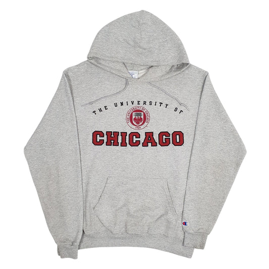 Mens Grey Champion University of Chicago Raised Embroidered Hoodie Jumper